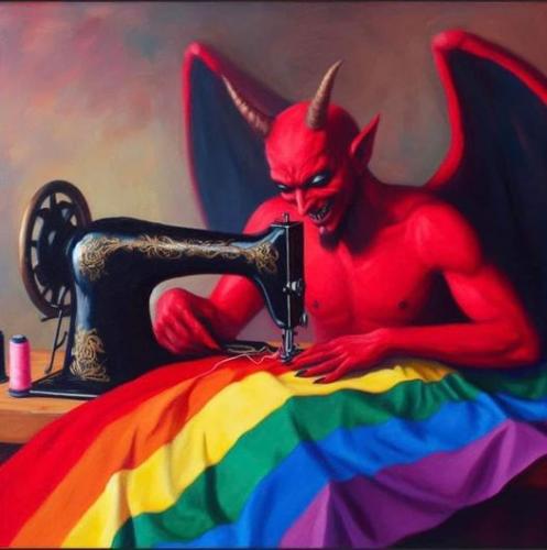 Sewing the multicolored Flad