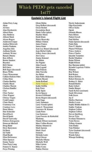 Epstien Flight Log List