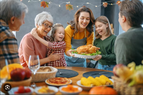 Thanksgiving meal with famil