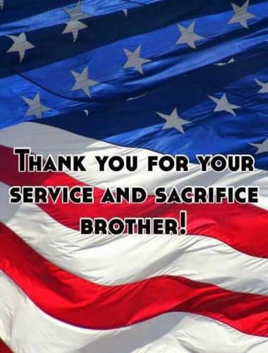 Thanks for your service and Sacrifice