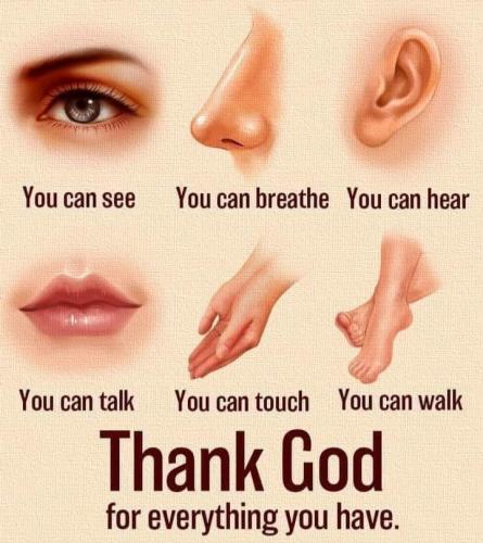 Thank God for your senses