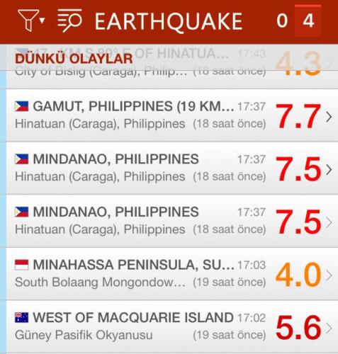 filipinler deprem