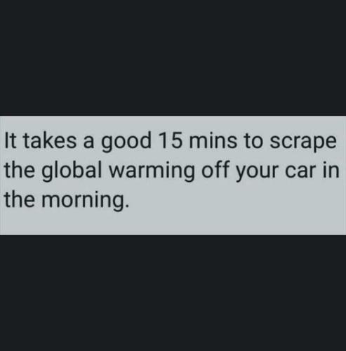 scrape the global warming off the car