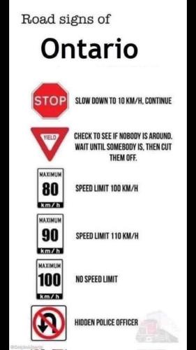 Ontario road signs