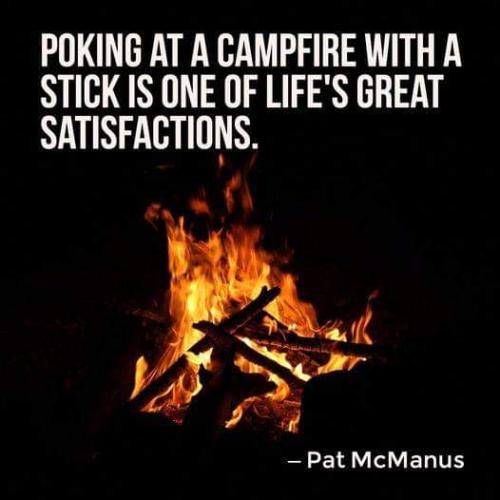 poking at the camp  fire