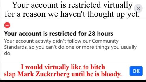Your account is restricted for 28 hours