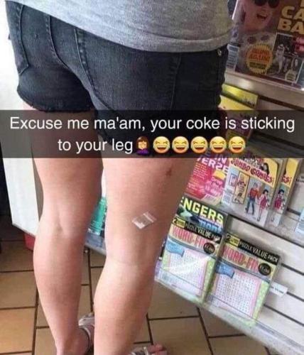 sticking to your leg