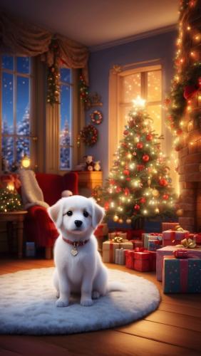 White Dog and Christmas