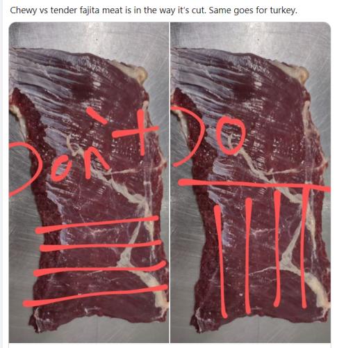 Chewy vs Tender Fajita meat