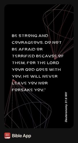FAITH - Deuteronomy 31.6 NIV 40561