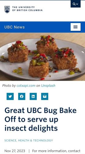 UBC bug bake off