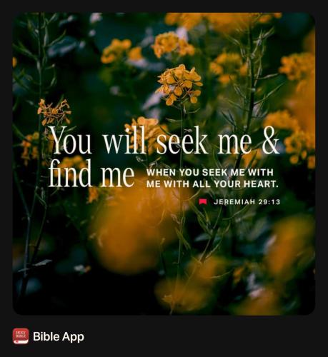 FAITH - Jeremiah 29.13 NASB
