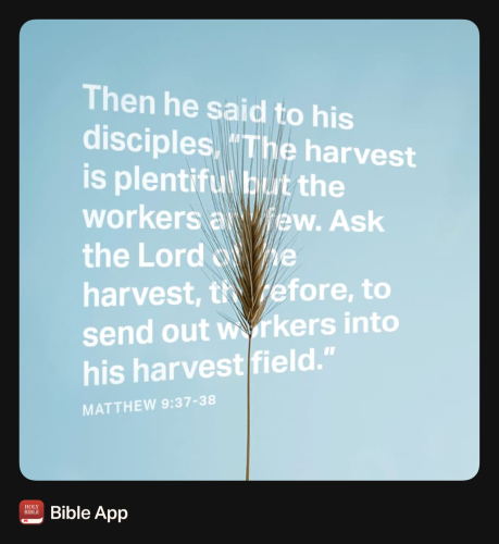 FAITH - MATTHEW 9.37-38 NASB