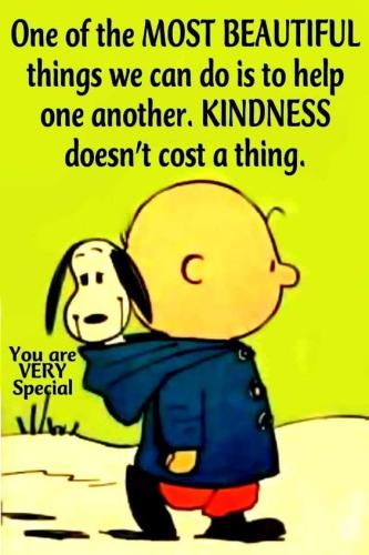 Charlie Brown and Snoopy on Kindness