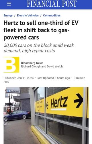 hertz seeling EVs