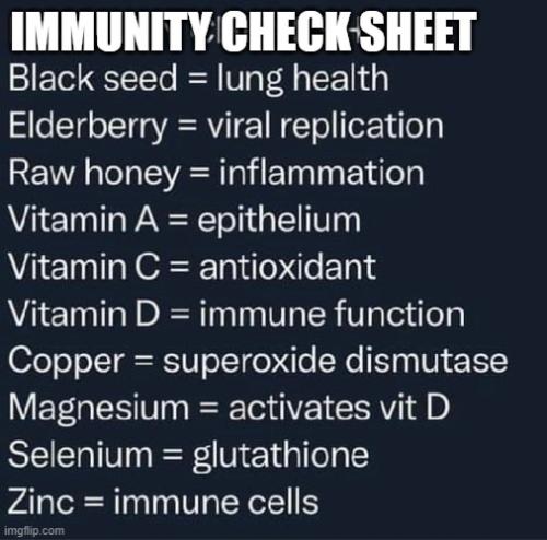 Immunity Check Sheet 1