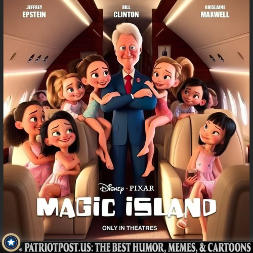 Clinton magic island with epstein
