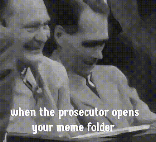 When the prosecutor opens your memes folder