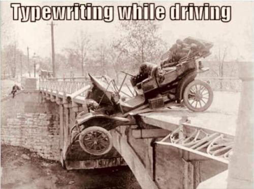 typewriting while driving