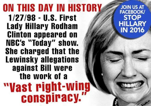 Hillary calls Monica conspiracy theory