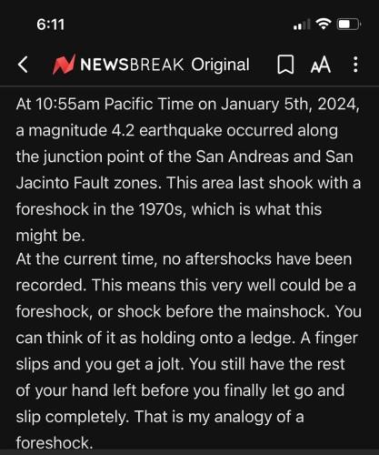 California earthquake breaking news