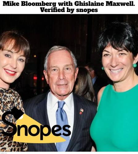 Bloomberg with  Ghislaine Maxwell verified by snopes