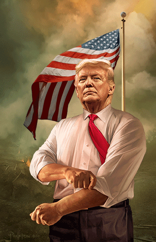 Trump 2024 with flag