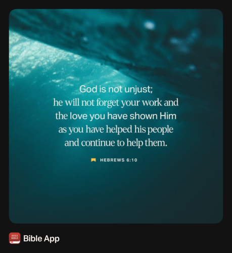 FAITH - Hebrews 6.10 NASB