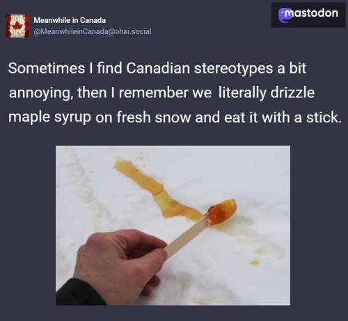 maple syrup in the snow