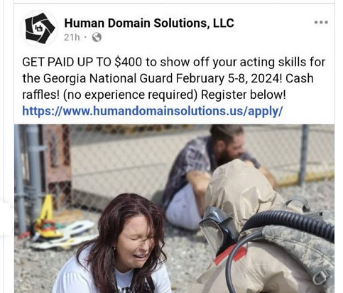 Crisis actors being hired for Georgia