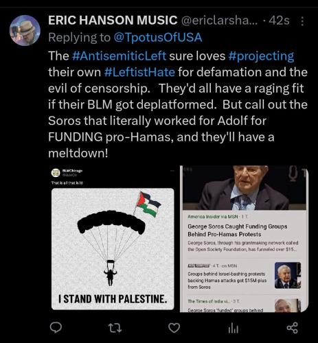 antisemitic left soros hamas blm leftist hate