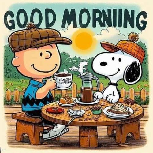 Snoopy Charlie Good Morning