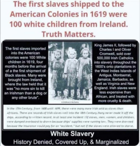 First slaves were Irish