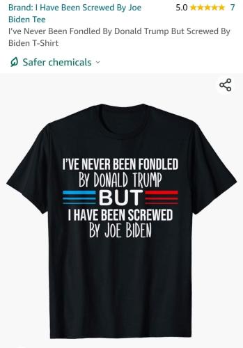 I’ve Never Been Fondled By Donald Trump But Screwed By Biden T-Shirt https://a.co/d/8Pf1bD4