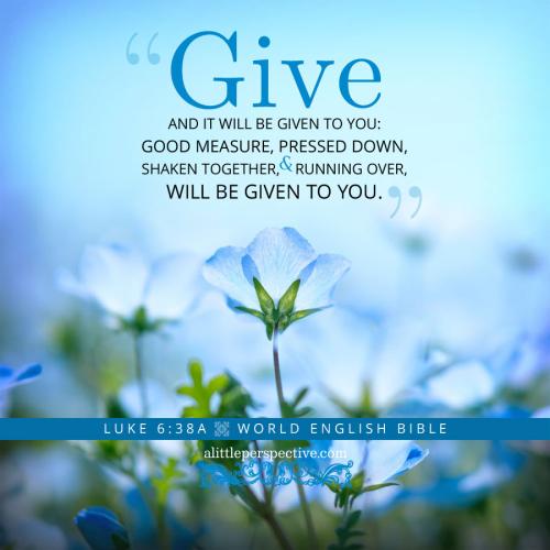 FAITH - Luke 6.38a WEB