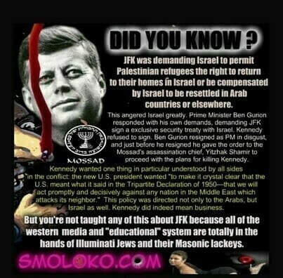 JFK demanded israel compensate Palestinians