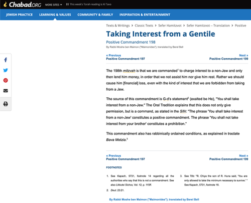 Taking interest from Gentiles