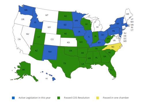 Convention of States list of states