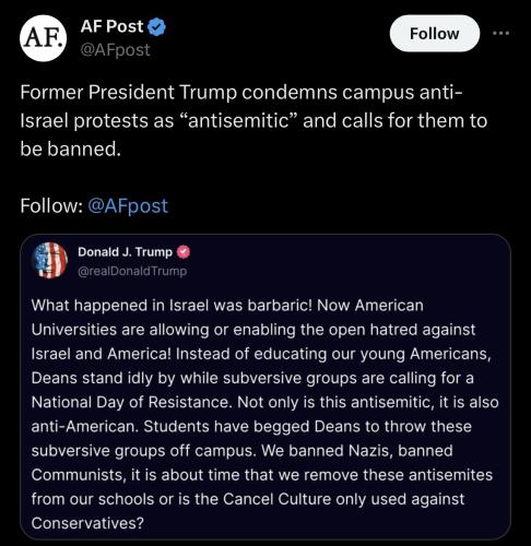 Trump's view on Freespeech