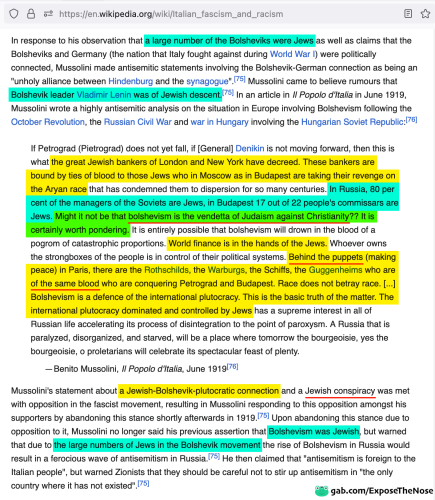 Mussolini's statement