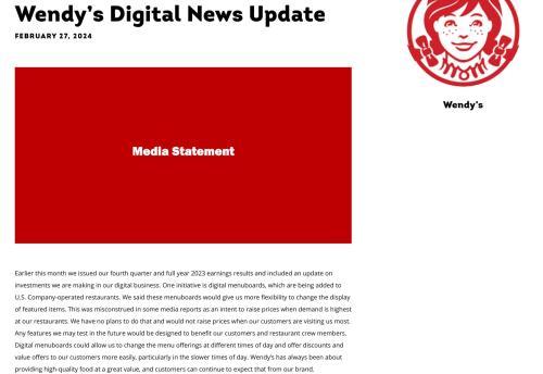 wendys update