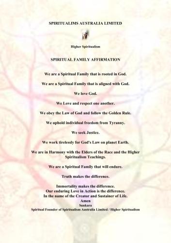 Spiritual Family Affirmation