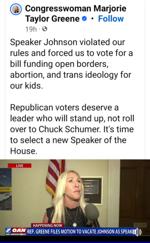 MTG on Speaker Johnson