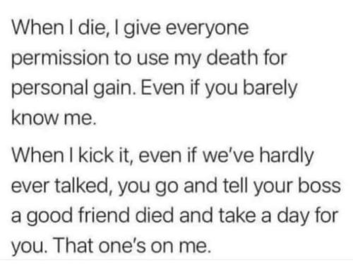 when I  die