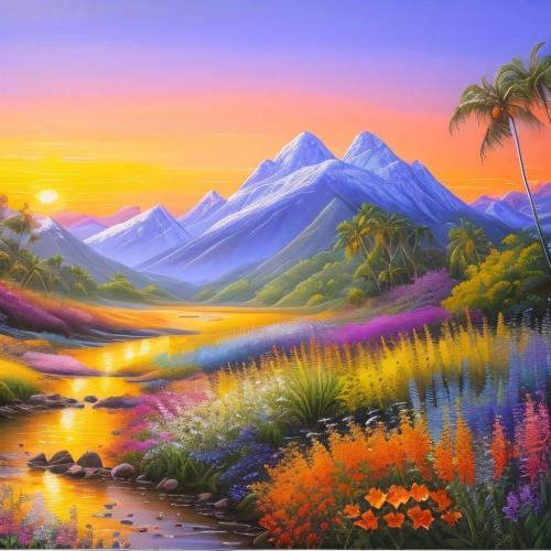 ! Beautiful Pastel Mountain Range