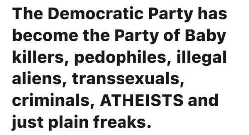 DEMOCRAT PARTY ATHEIST