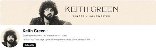 Keith Green YouTube channel header
