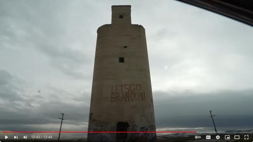 Abandoned grain silo Let's go Brandon
