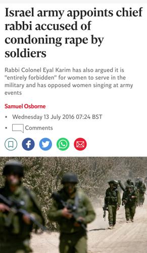 Rabbi Col says to rape Arab women