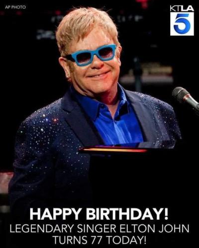 Elton John turns 77 today
